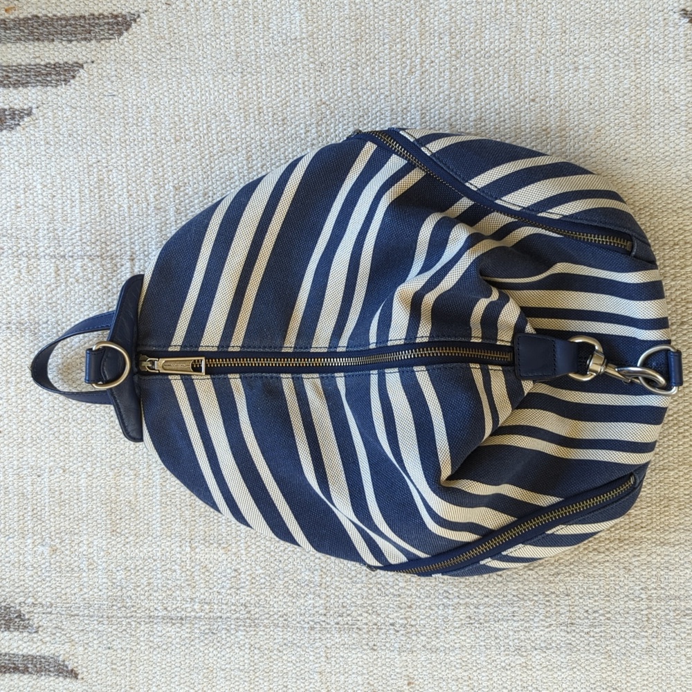 Rebecca Minkoff Julian Canvas Backpack Navy Stripe